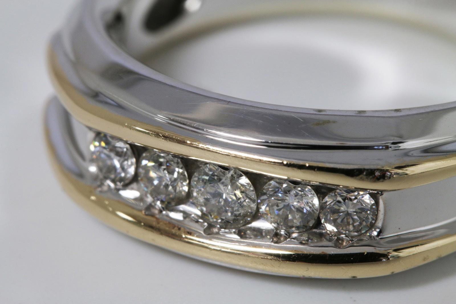 Men's Designer 10.5 IB Goodman Solid 14k Two tone White Gold & Diamond Ring IBG