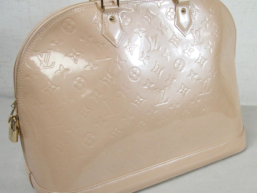 Louis Vuitton Monogram Vernis Alma GM Beige w/Dust Bag - Excellent Condition