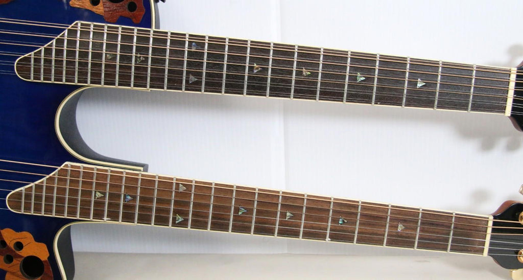 Ovation Celebrity CSE225 Double Neck Blue Burst Acoustic Electric Guitar Korea