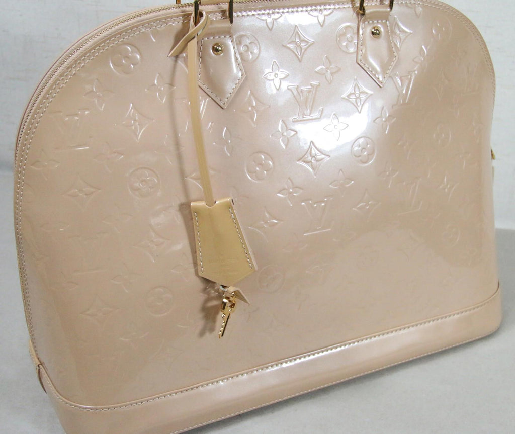 Louis Vuitton Monogram Vernis Alma GM Beige w/Dust Bag - Excellent Condition