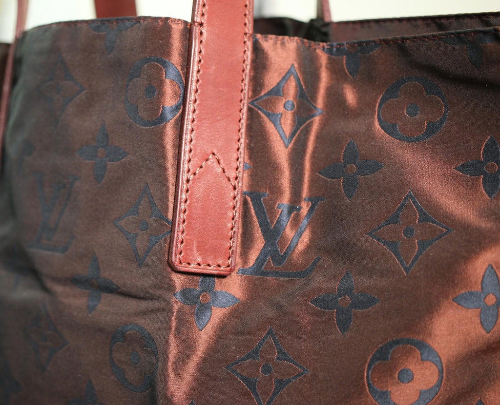 RARE Louis Vuitton Monogram Cabas Escapade Red Burgundy Nylon Fabric Tote Bag