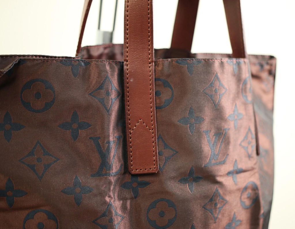 RARE Louis Vuitton Monogram Cabas Escapade Red Burgundy Nylon Fabric Tote Bag