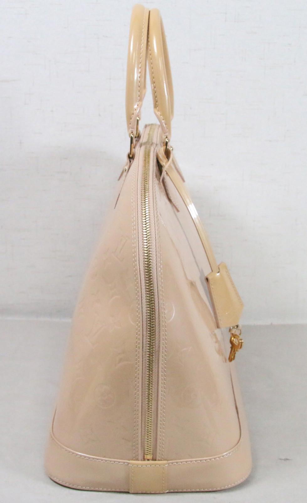 Louis Vuitton Monogram Vernis Alma GM Beige w/Dust Bag - Excellent Condition