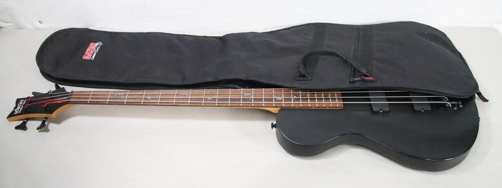 2010 Schecter Diamond Series Damien Solo-4 Satin Black Bat Inlays Electric Bass