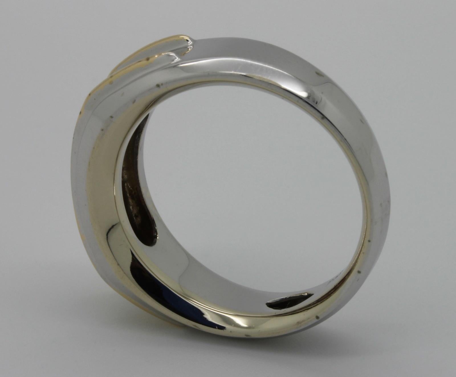 Men's Designer 10.5 IB Goodman Solid 14k Two tone White Gold & Diamond Ring IBG