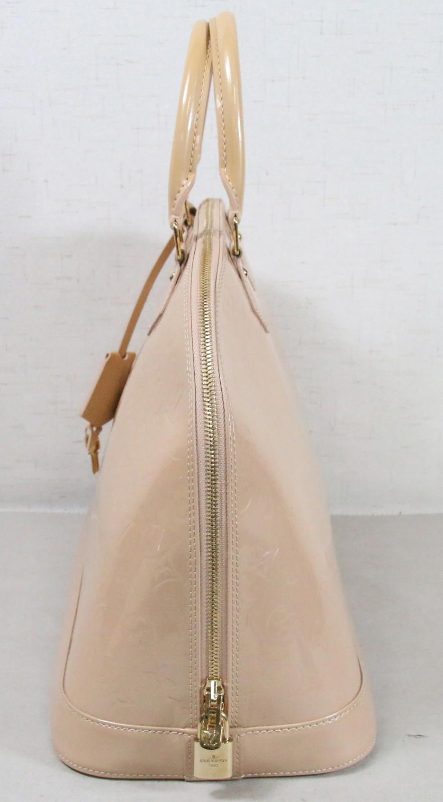Louis Vuitton Monogram Vernis Alma GM Beige w/Dust Bag - Excellent Condition