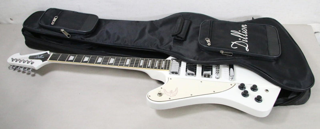 LEFT HANDED Dillion Phoenix DFB-603 Electric Guitar White w/ OG Soft Case MINT!