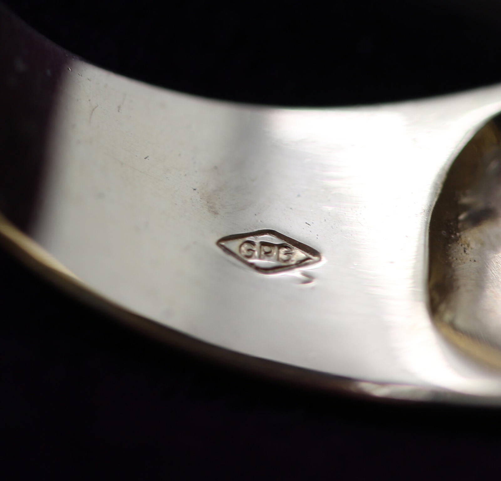 18 Karat Yellow Gold Men's Moonstone Ring w/ Diamonds Size 10.5 "GPG" Excellent!