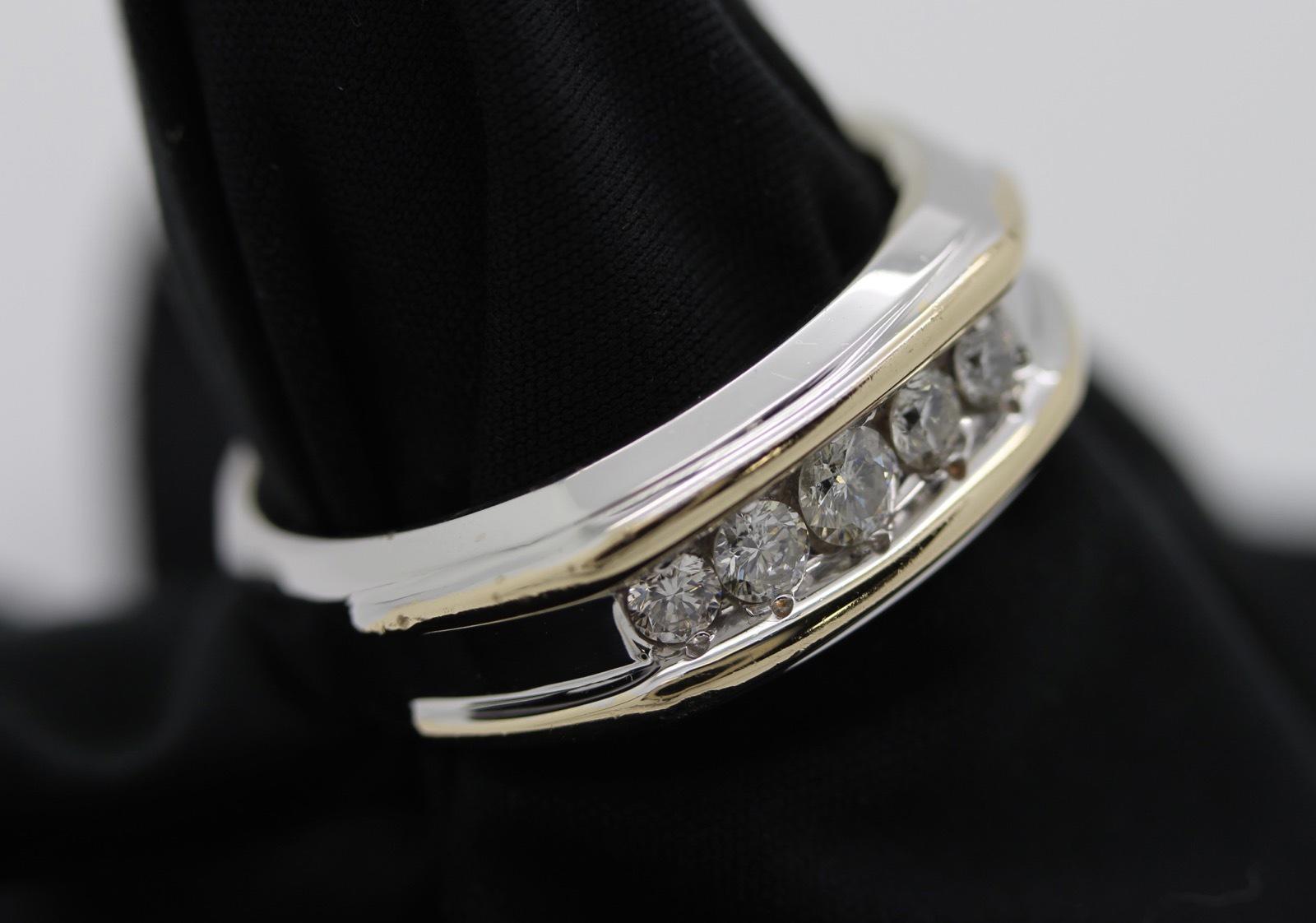 Men's Designer 10.5 IB Goodman Solid 14k Two tone White Gold & Diamond Ring IBG