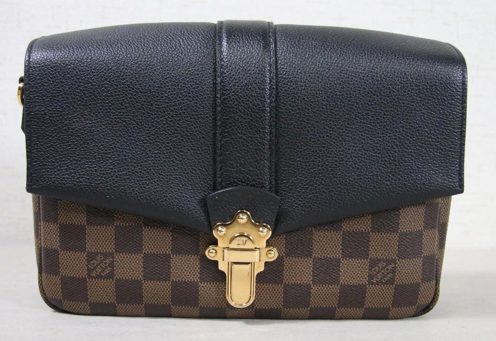 Louis Vuitton Clapton Damier Ebene Canvas Shoulder Bag Black Noir - Nice!