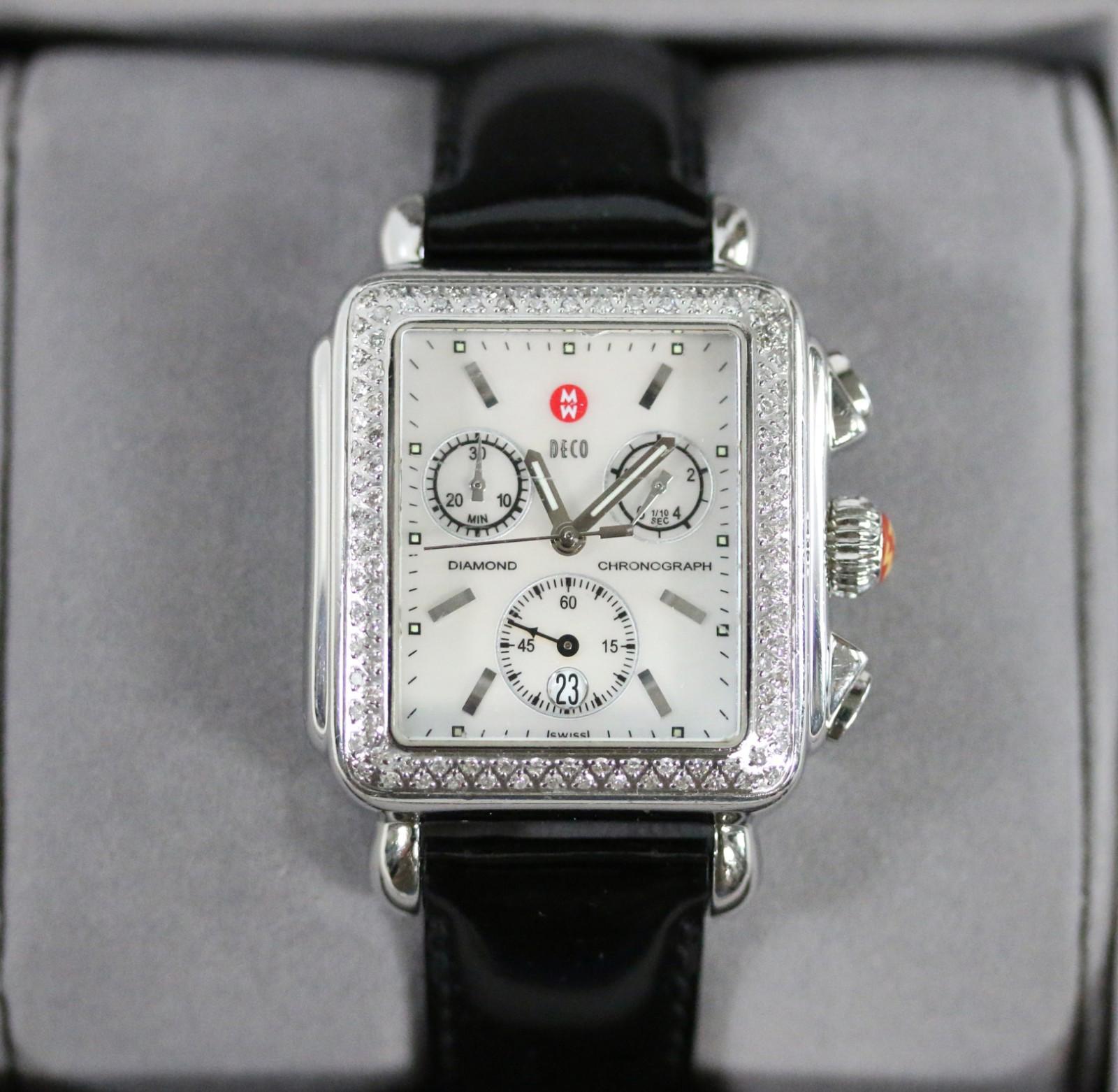 Michele Deco Diamond Chronograph Women's Watch Mother of Pearl MW06A01 w/ Box