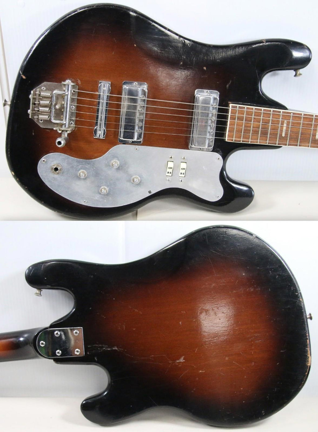 1960s Teisco WG-2L Electric Guitar Japan Sunburst (Needs Work) - Free Shipping