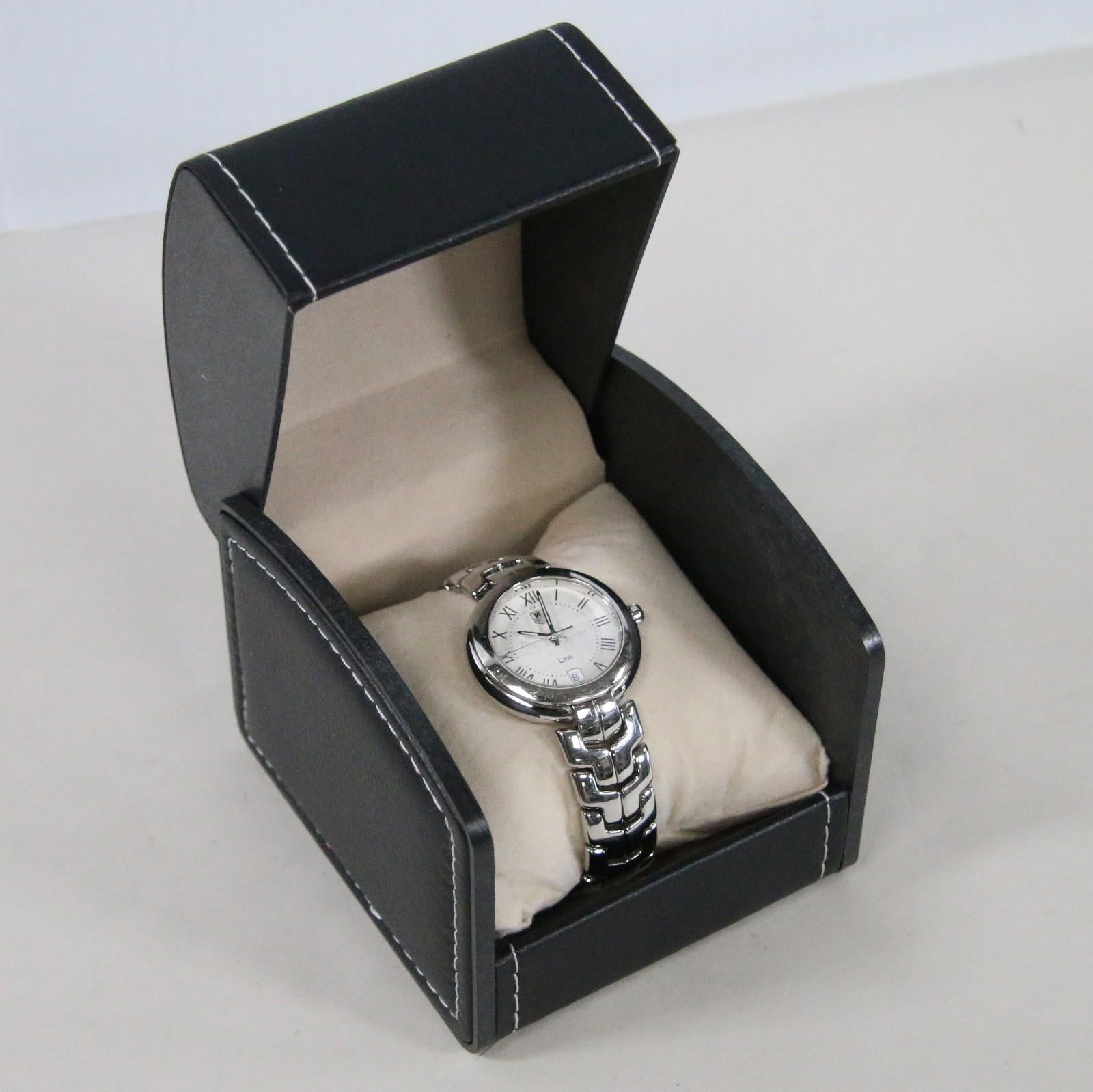 Tag Heuer Link Stainless Steel Guilloche Dial Quartz 34mm Ladies Watch WAT1314