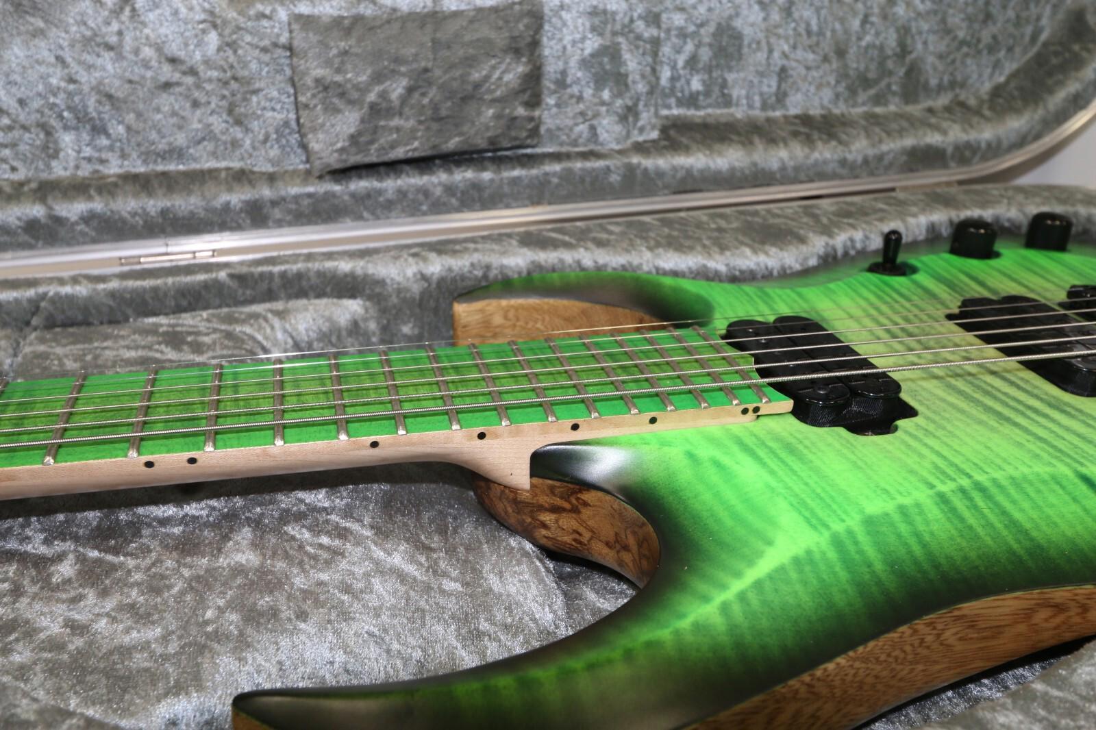 Overload Guitar Custom Raijin 6 6-String Acid Green Finish Exotic Wood New Other