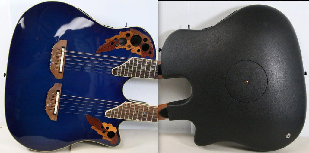 Ovation Celebrity CSE225 Double Neck Blue Burst Acoustic Electric Guitar Korea