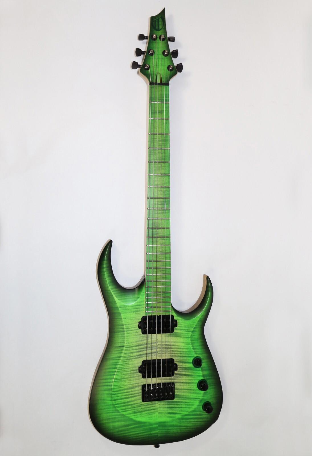 Overload Guitar Custom Raijin 6 6-String Acid Green Finish Exotic Wood New Other
