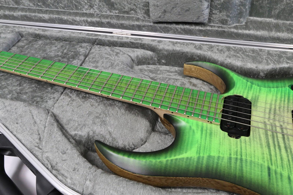 Overload Guitar Custom Raijin 6 6-String Acid Green Finish Exotic Wood New Other
