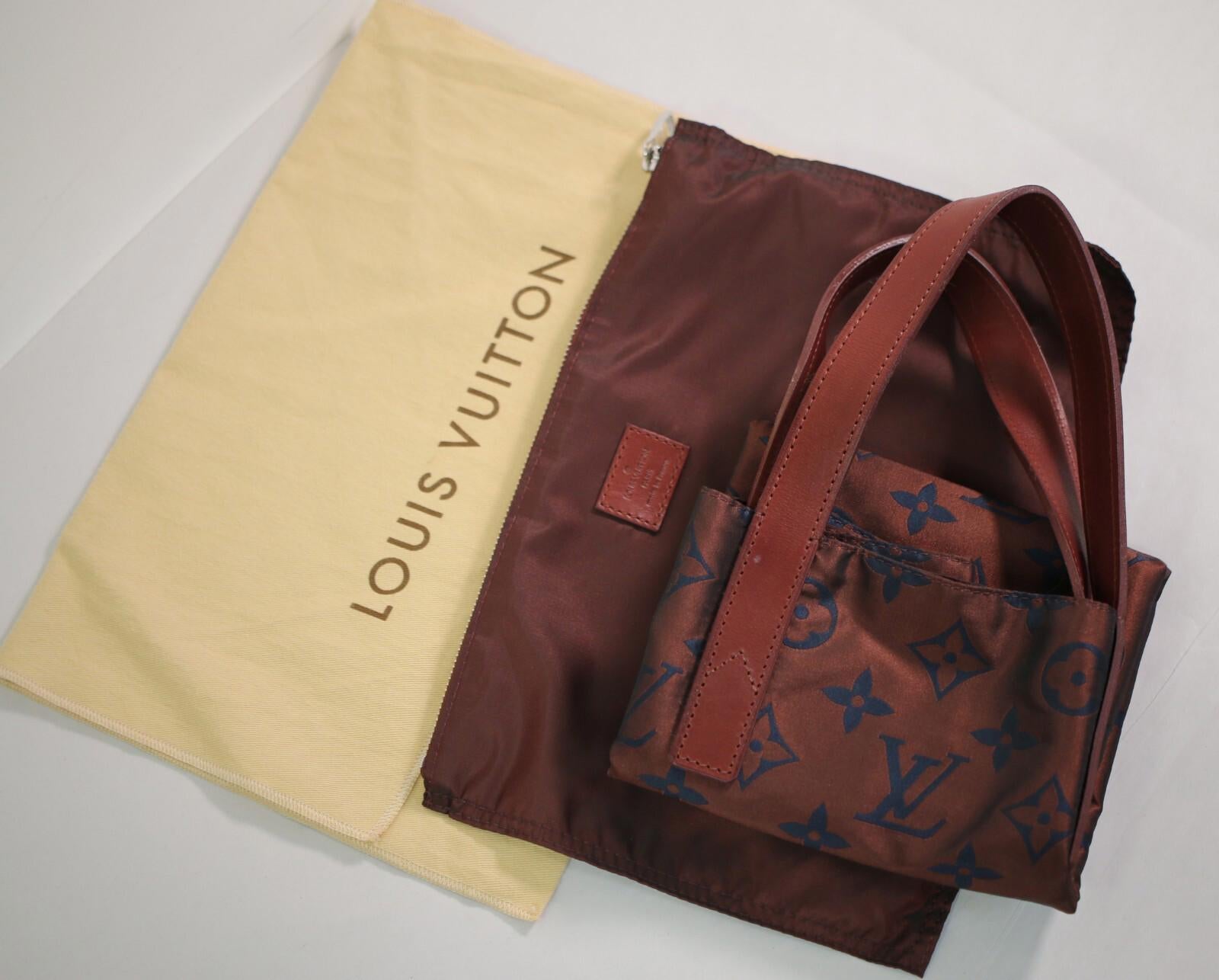 RARE Louis Vuitton Monogram Cabas Escapade Red Burgundy Nylon Fabric Tote Bag