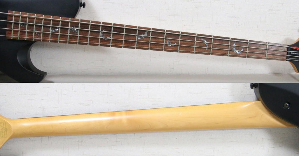 2010 Schecter Diamond Series Damien Solo-4 Satin Black Bat Inlays Electric Bass