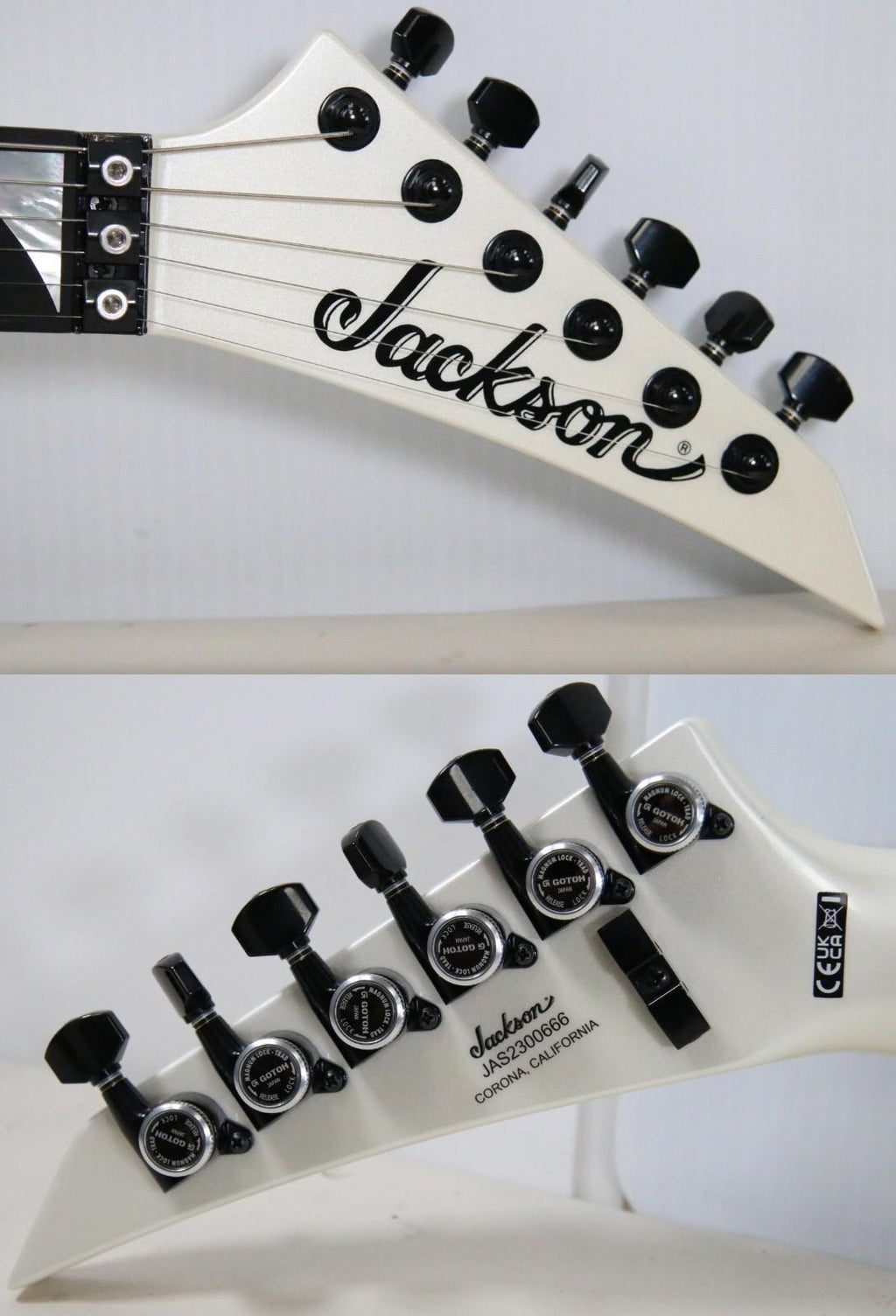 2023 Jackson American Series Soloist SL3 Platinum Pearl Ebony Electric Guitar