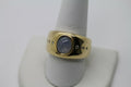 18 Karat Yellow Gold Men's Moonstone Ring w/ Diamonds Size 10.5 "GPG" Excellent!
