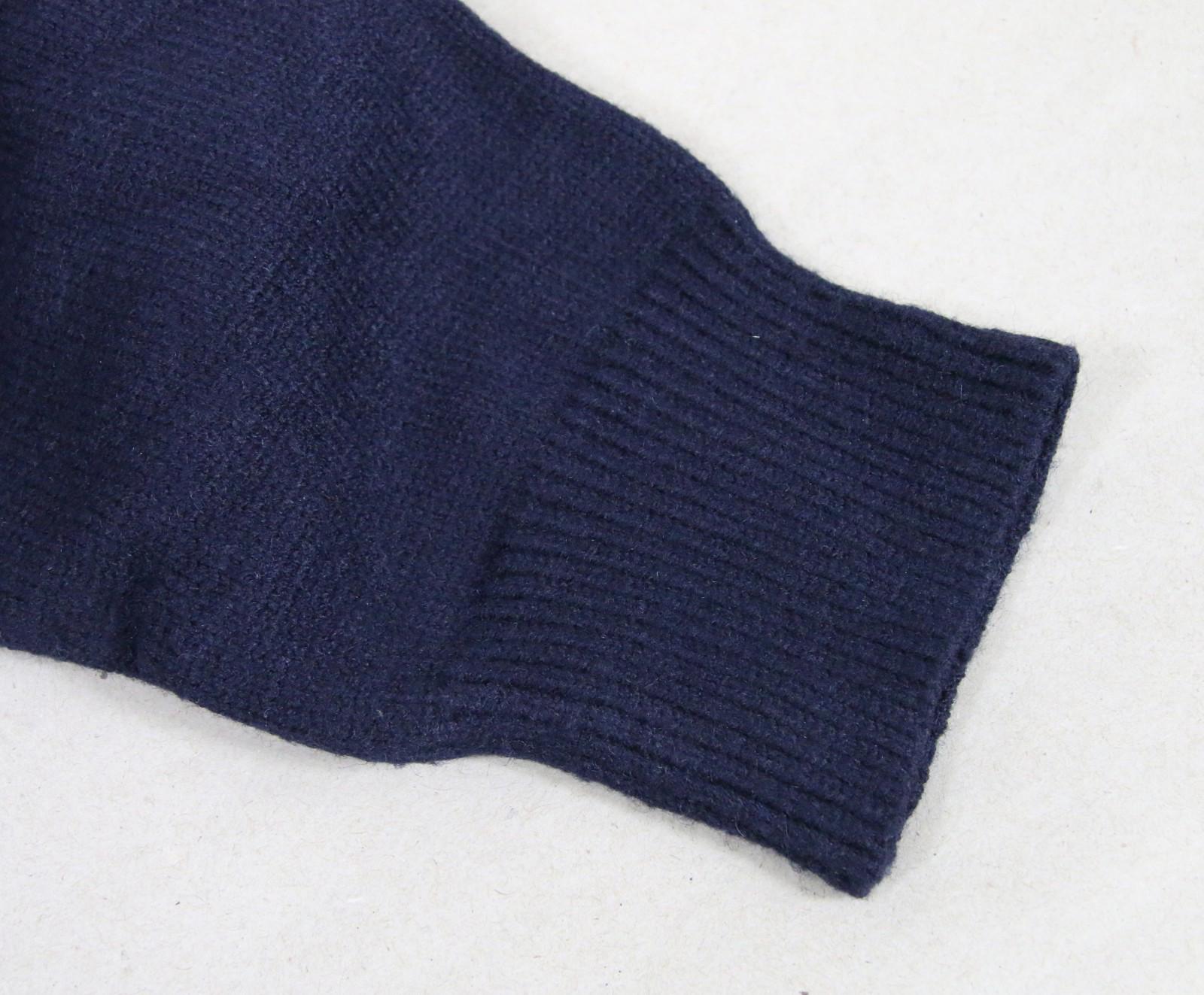 NWT Men's Salvatore Ferragamo Wool Ribbed Knit Turtleneck Sweater L (Deep Ocean)