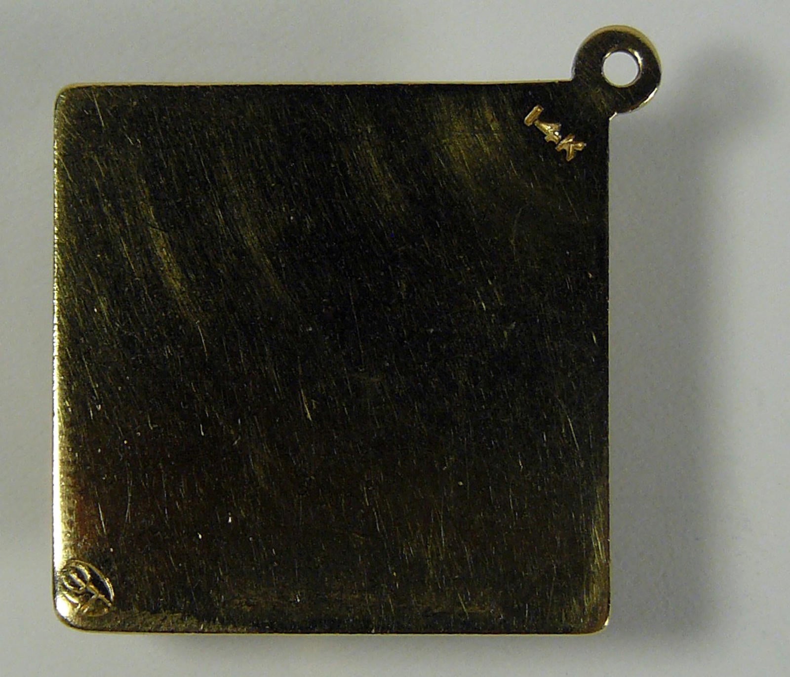 Carved Jade Buddha Pendant 14k Gold 8.6g Unisex Design Chinese w/ Gemstones 