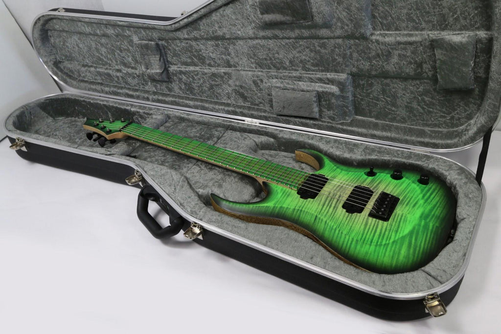 Overload Guitar Custom Raijin 6 6-String Acid Green Finish Exotic Wood New Other