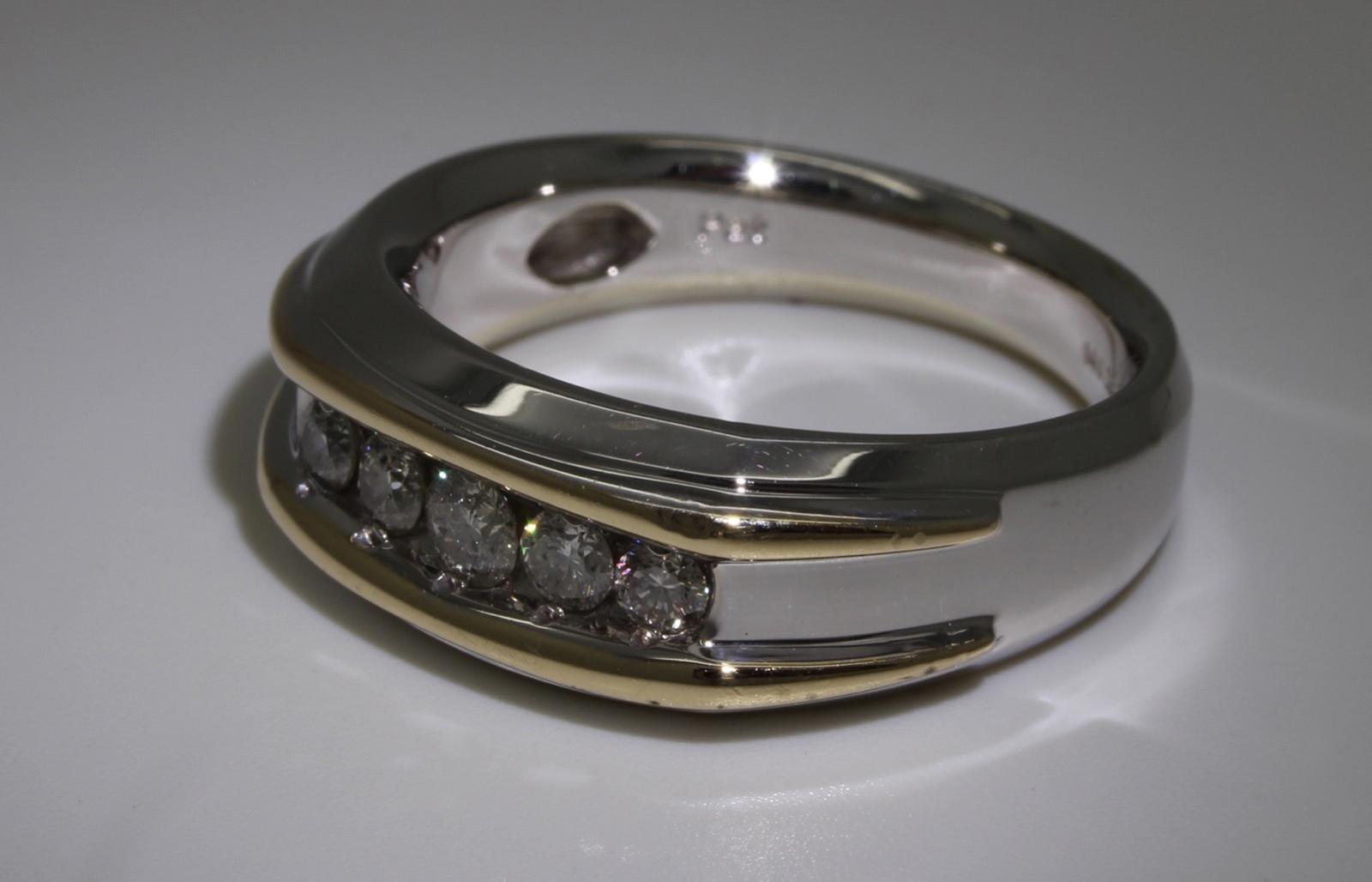 Men's Designer 10.5 IB Goodman Solid 14k Two tone White Gold & Diamond Ring IBG