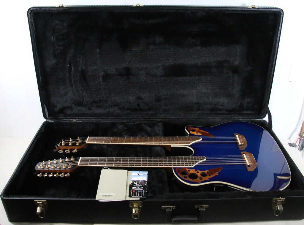 Ovation Celebrity CSE225 Double Neck Blue Burst Acoustic Electric Guitar Korea