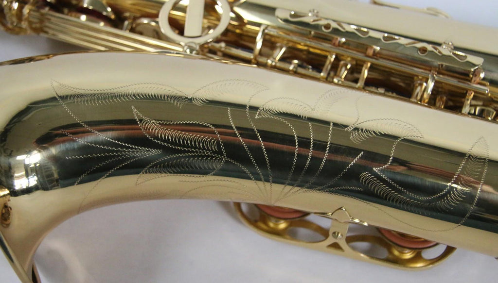 NEW Ravel Tenor Students Saxophone Brass Engraved Mother of Pearl w/Case + More