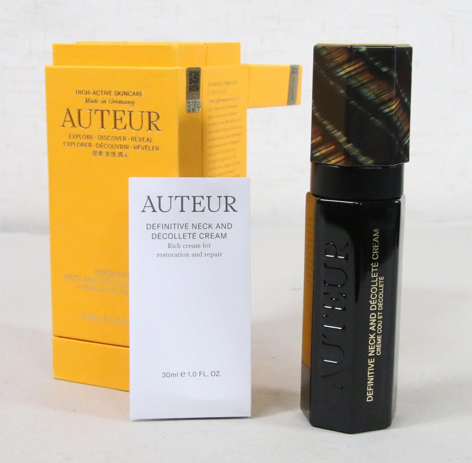 AUTEUR Definitive Neck and Decollete Cream 1.0 oz New Open Box - Free Shipping!
