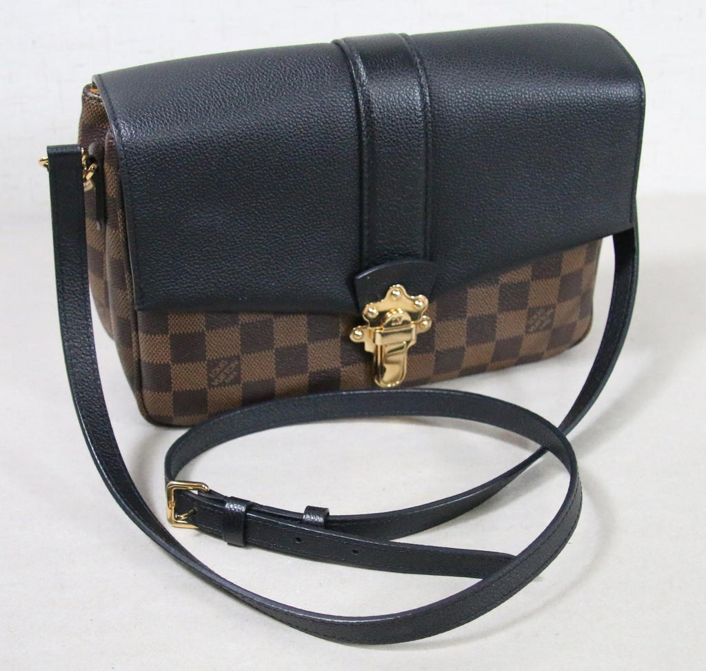 Louis Vuitton Clapton Damier Ebene Canvas Shoulder Bag Black Noir - Nice!