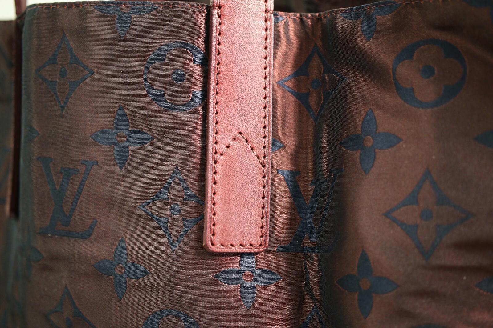 RARE Louis Vuitton Monogram Cabas Escapade Red Burgundy Nylon Fabric Tote Bag