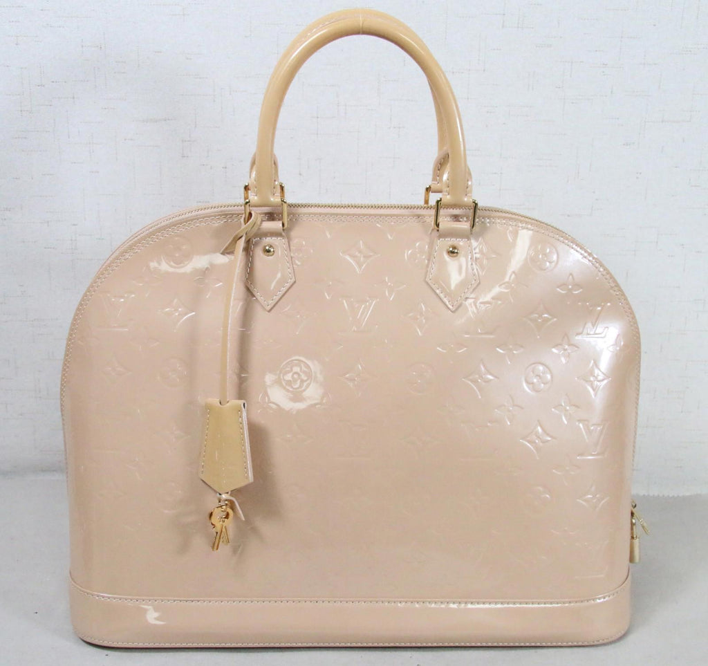 Louis Vuitton Monogram Vernis Alma GM Beige w/Dust Bag - Excellent Condition