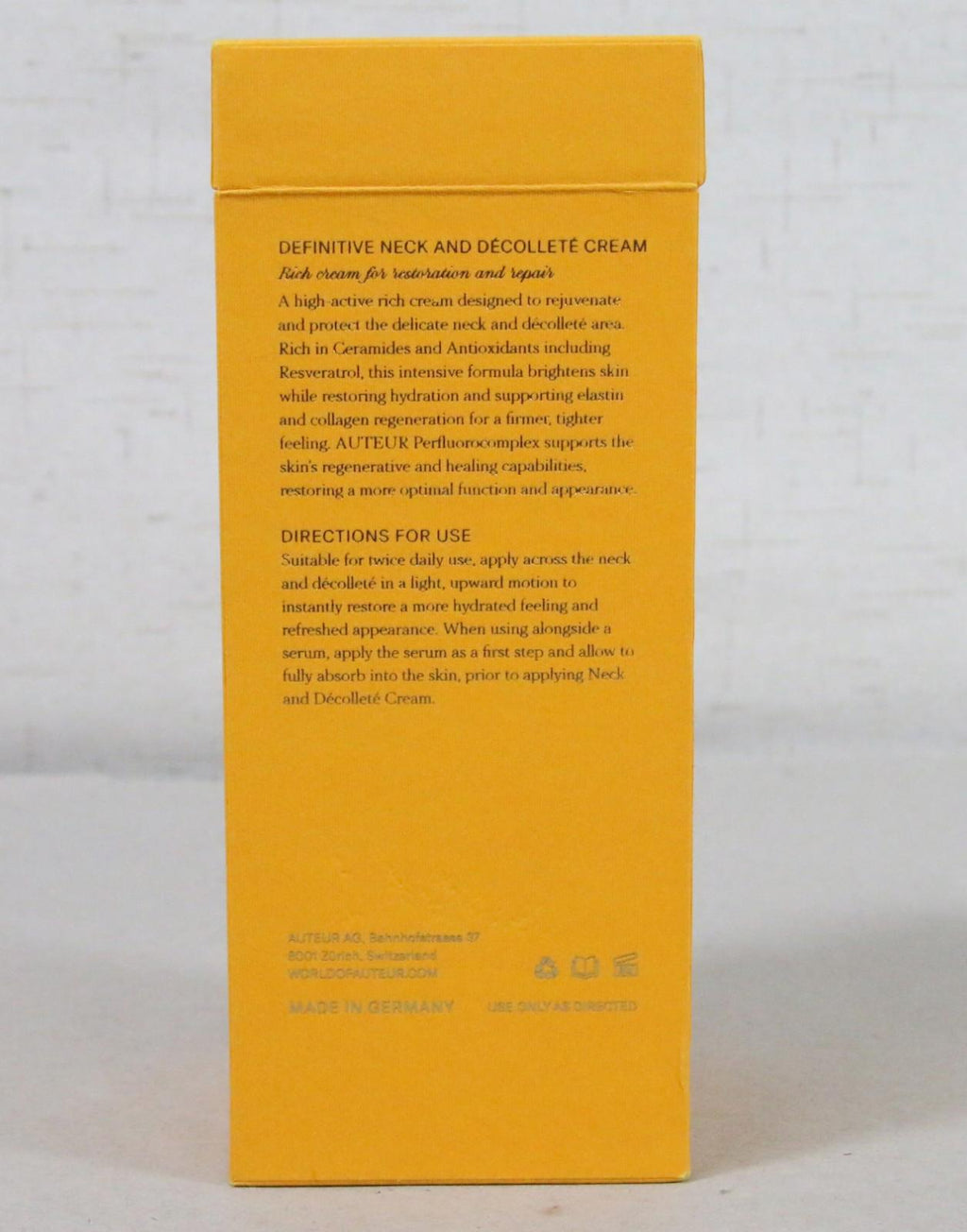 AUTEUR Definitive Neck and Decollete Cream 1.0 oz New Open Box - Free Shipping!