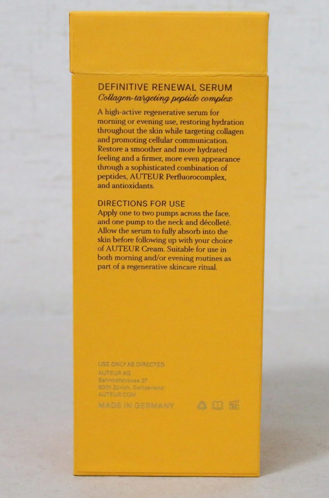 Definitive Renewal Serum 1.0 oz 30ML Germany BRAND NEW SEALED - Free Shipping!