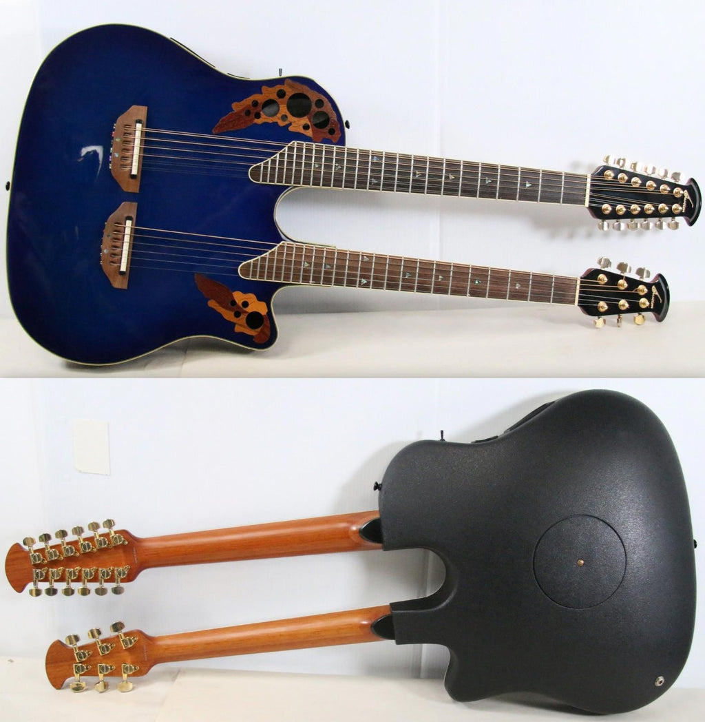 Ovation Celebrity CSE225 Double Neck Blue Burst Acoustic Electric Guitar Korea