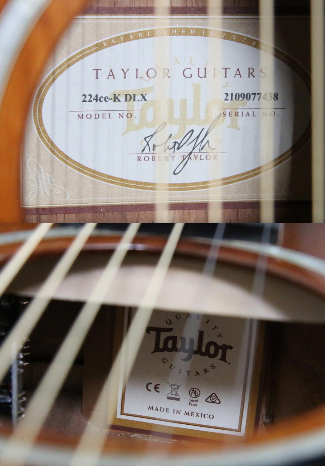 2017 Taylor 224ce-K DLX Koa Grand Auditorium Acoustic Electric Guitar w/ OHSC