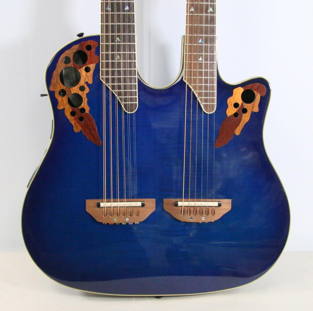Ovation Celebrity CSE225 Double Neck Blue Burst Acoustic Electric Guitar Korea