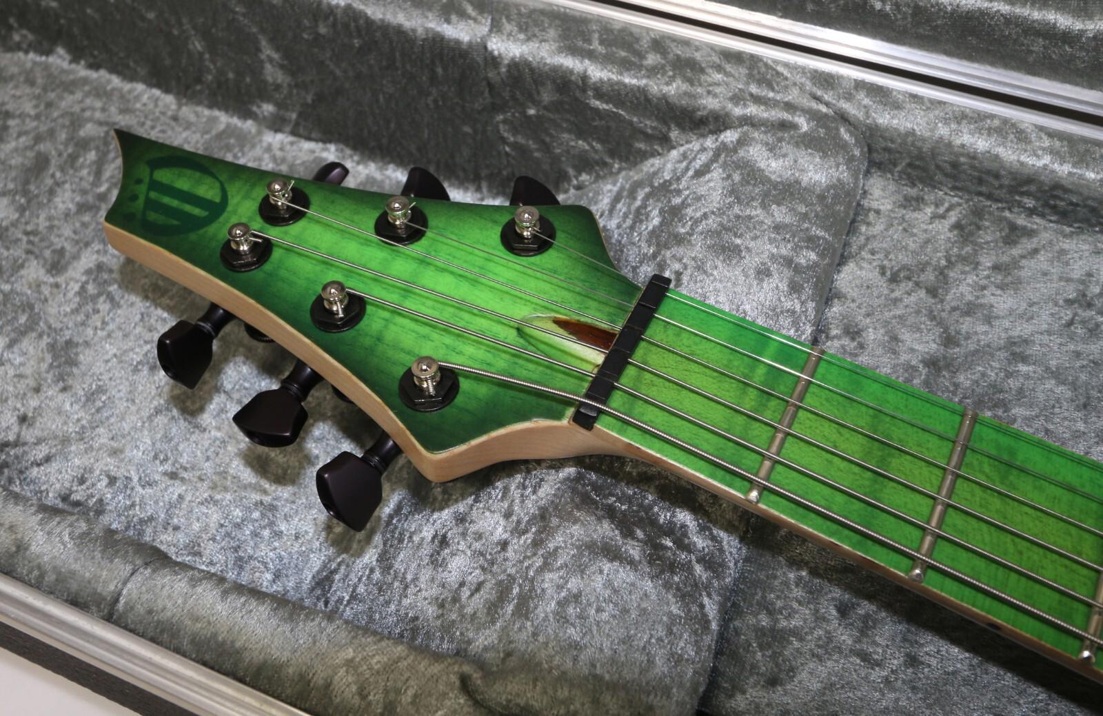 Overload Guitar Custom Raijin 6 6-String Acid Green Finish Exotic Wood New Other