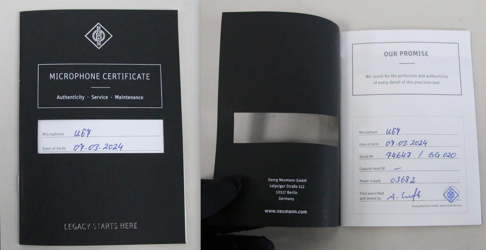 *MUST SEE* Neumann U67 Set Black - GG - Special-Edition Tube Microphone - NEW