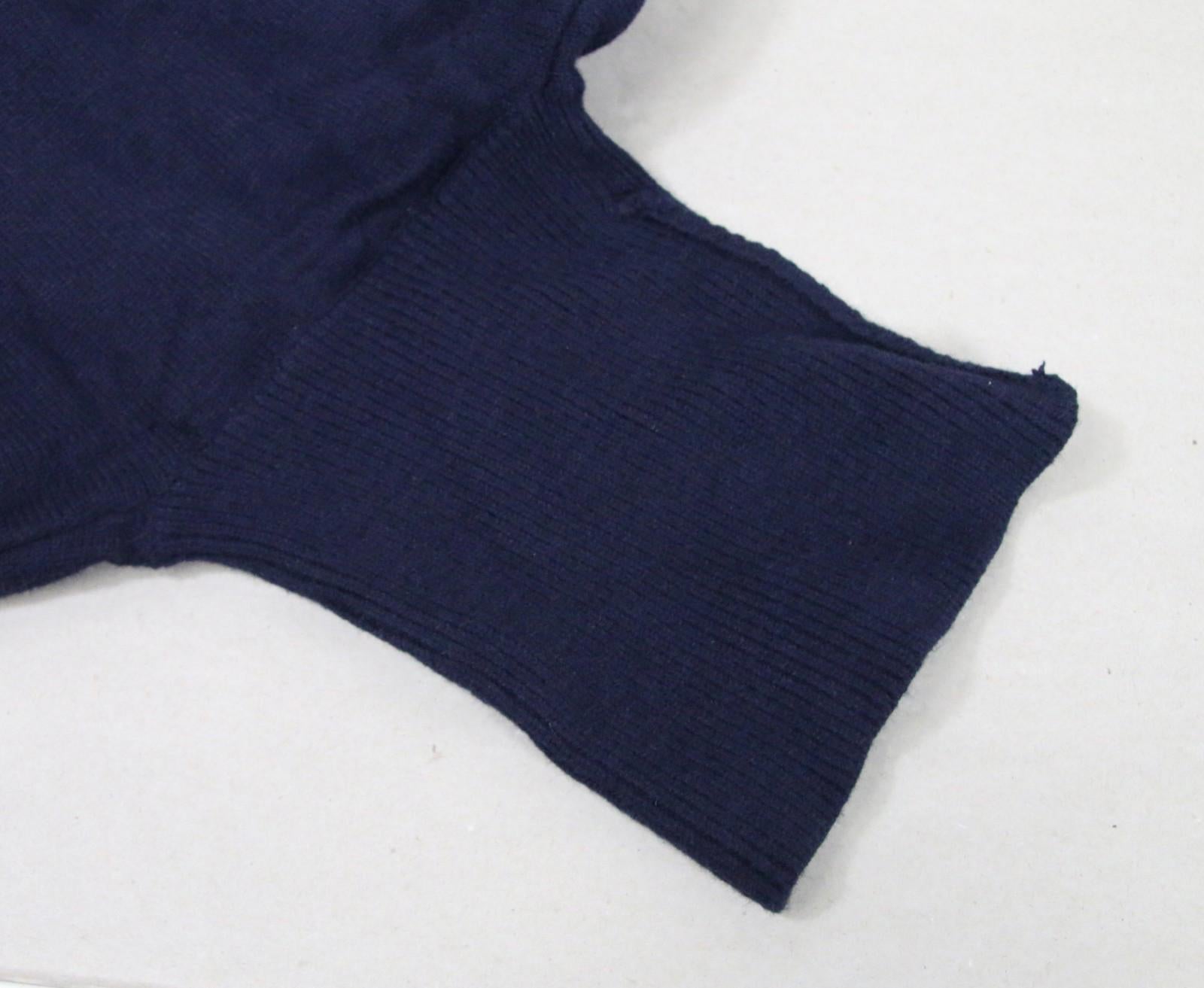 NWT Men's Salvatore Ferragamo Wool Ribbed Knit Turtleneck Sweater L (Deep Ocean)