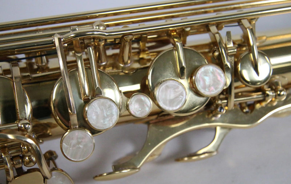 NEW Ravel Tenor Students Saxophone Brass Engraved Mother of Pearl w/Case + More