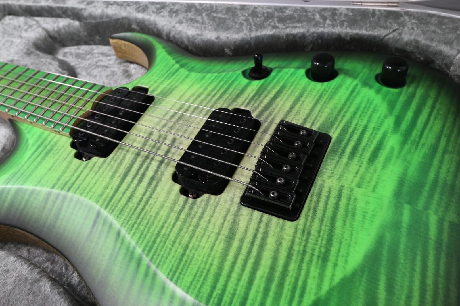 Overload Guitar Custom Raijin 6 6-String Acid Green Finish Exotic Wood New Other