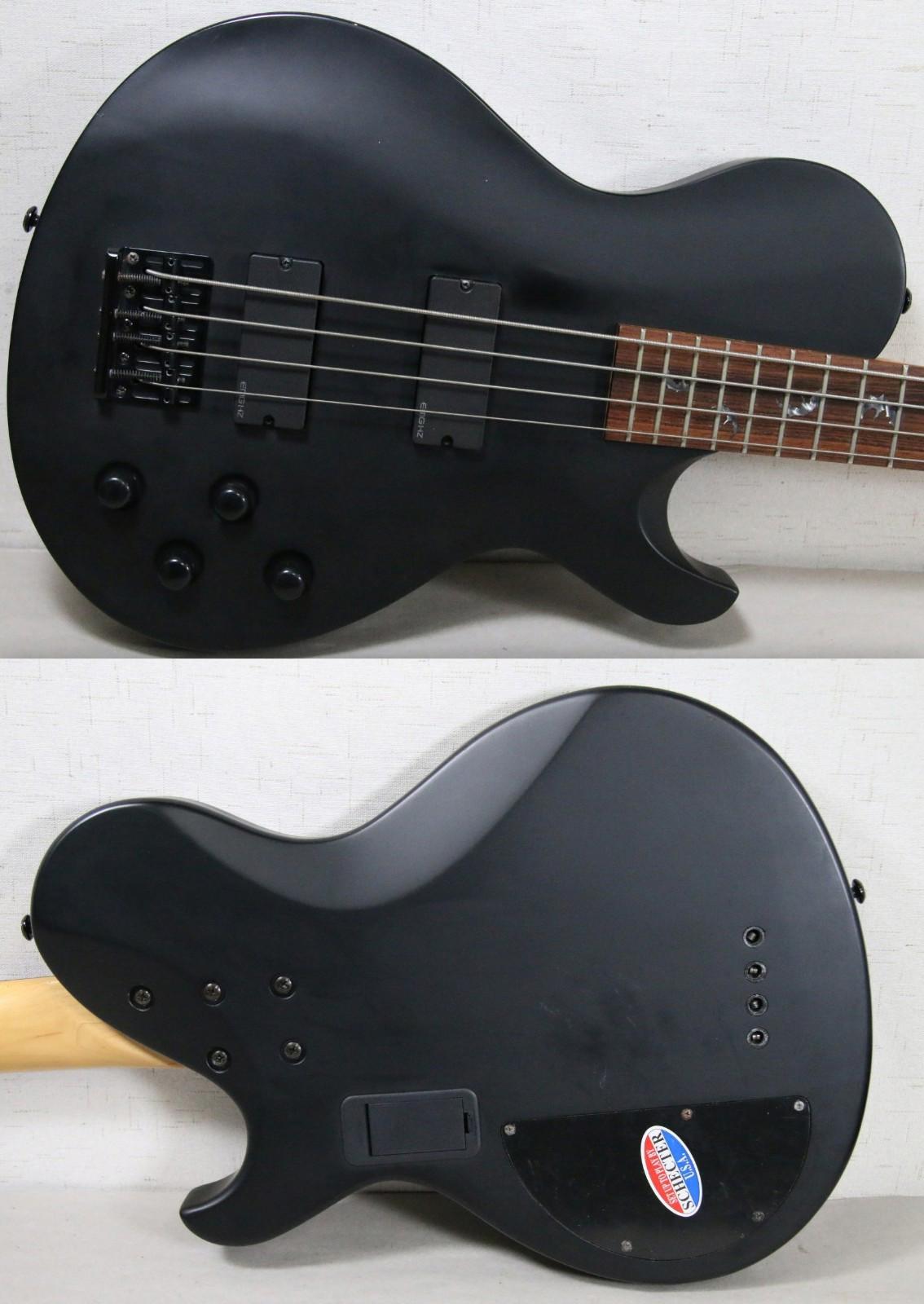 2010 Schecter Diamond Series Damien Solo-4 Satin Black Bat Inlays Electric Bass