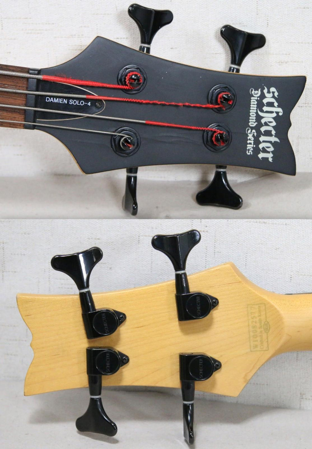 2010 Schecter Diamond Series Damien Solo-4 Satin Black Bat Inlays Electric Bass